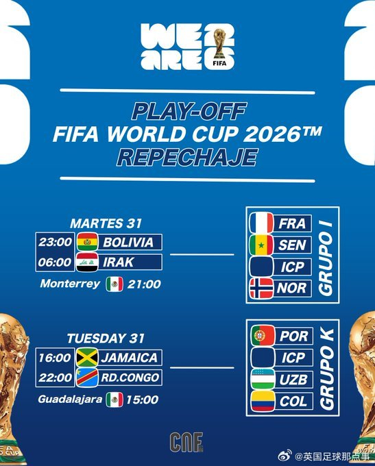 2026世界杯完整赛程出炉，C罗梅西最后一舞？国足在哪
