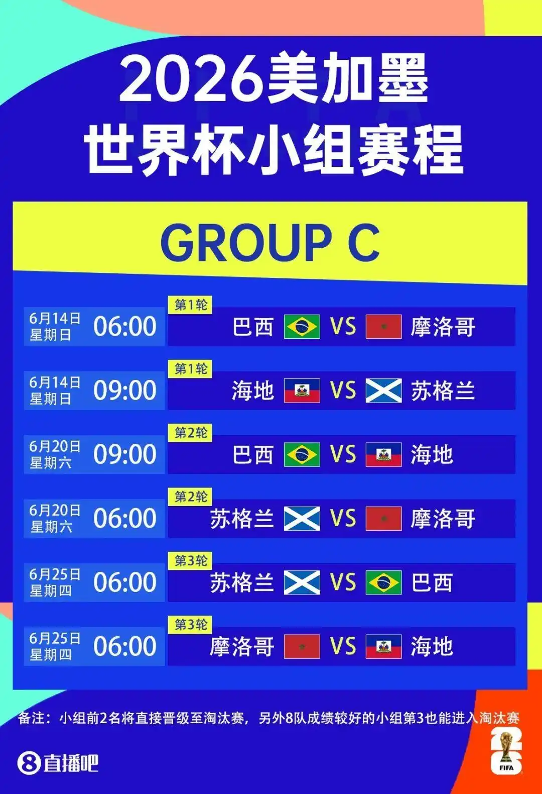 2026世界杯赛程出炉！中国球迷不用熬夜看球了