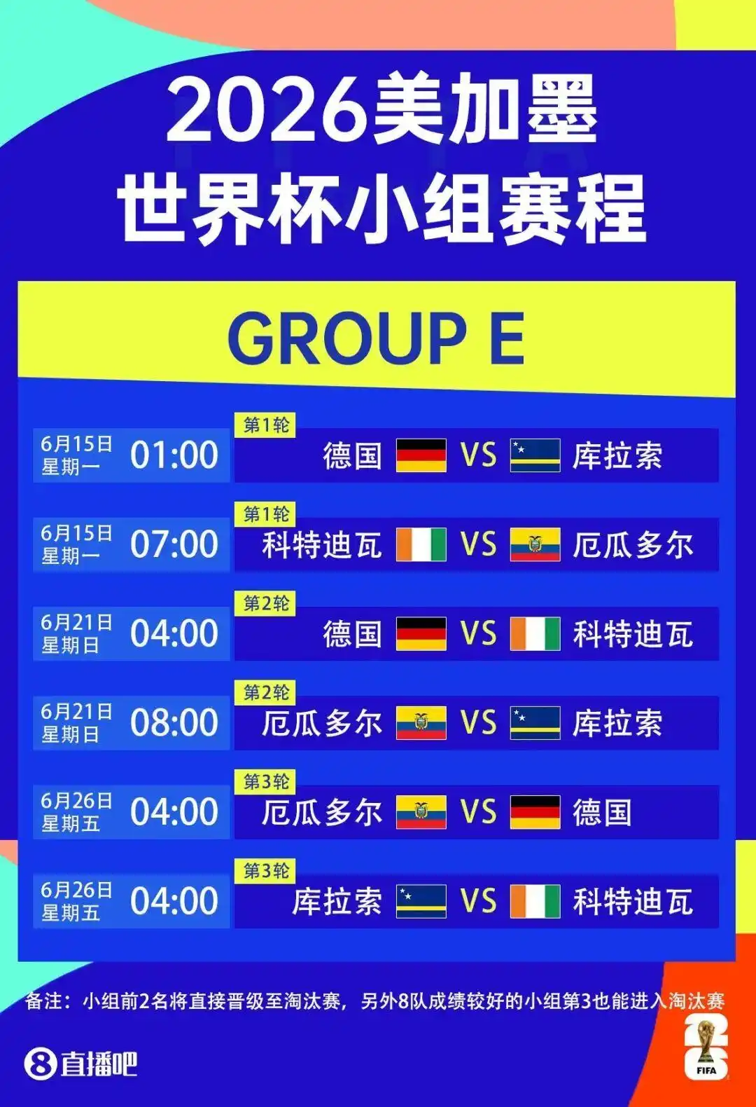 2026世界杯赛程出炉！中国球迷不用熬夜看球了